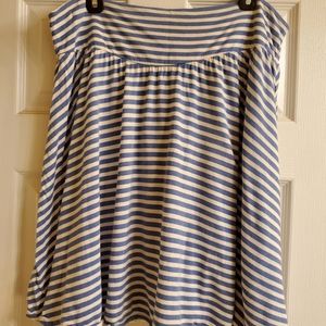 Blue and white striped skirt